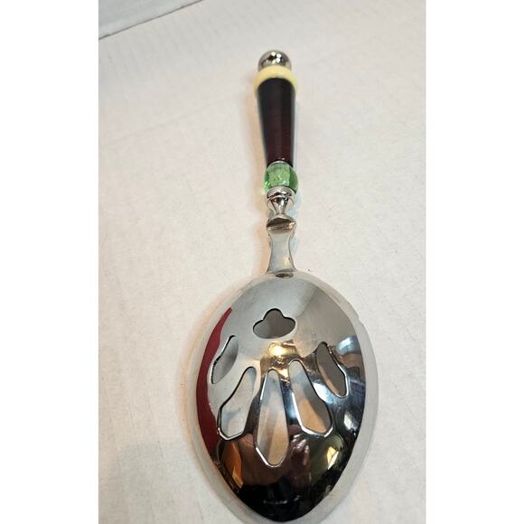 Lenox Holiday Gatherings Large Pierced Table Spoon 9.5" Stainless Steel Red - Picture 3 of 5